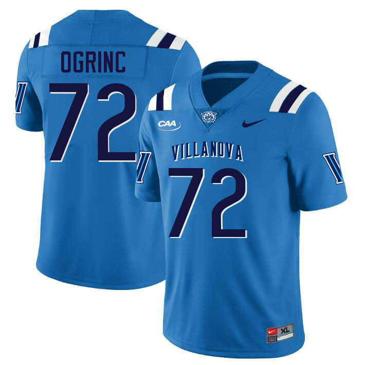 Villanova Wildcats #72 Matthias Ogrinc College Football Jerseys Stitched-Light Blue